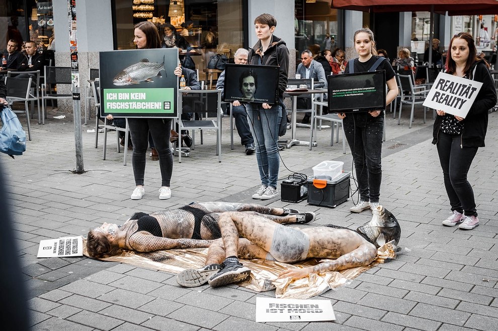 Protestaktion gegen Fischerei