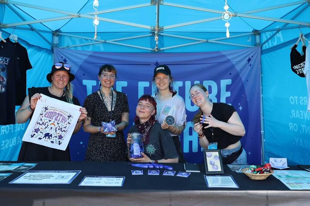 Der PETA-Stand auf dem Southsidefestival