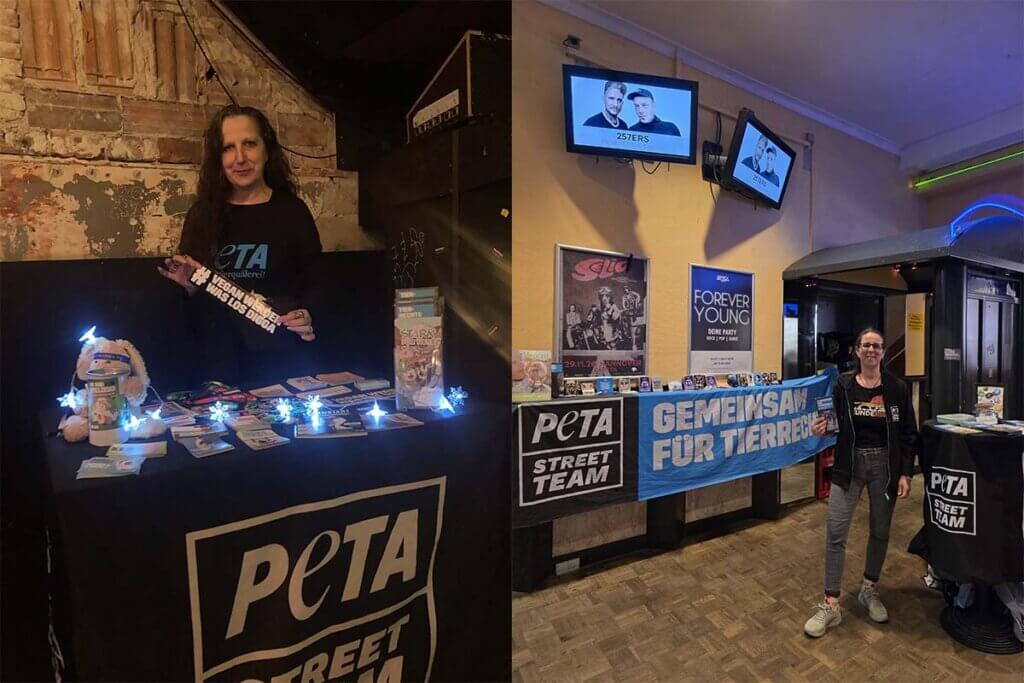 Konzertstand von PETA auf der Tour der Musikerin LINA.